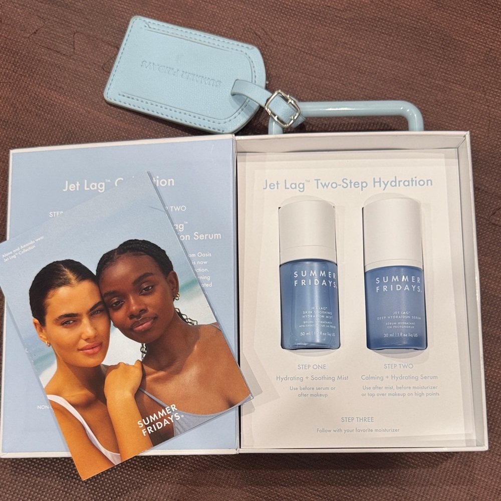 Summer Fridays Jet Lag Two-Step Hydration Set - Light Blue Bottles